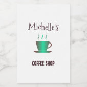 コーヒーショップのホットカップシルエット フードラベル (シングルラベル)