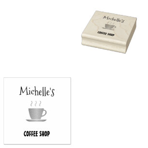 コーヒーショップのホットカップシルエット ラバースタンプ