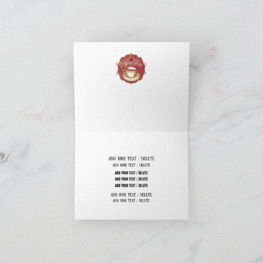 コーヒーショップのメモカード または サンキューカード サンキューカード (内部)