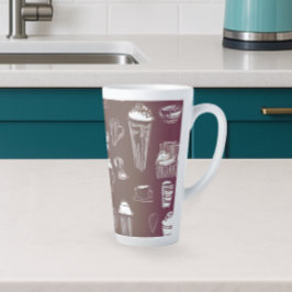 コーヒーショップのラテコーヒー色の背景 カフェラテマグ