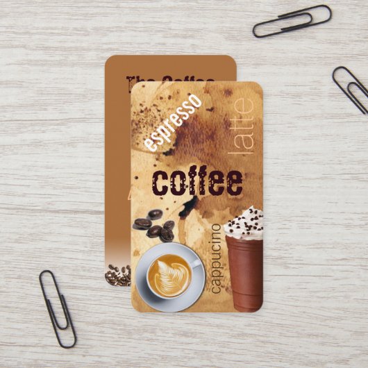 コーヒーショップの名刺 名刺 (正面/裏面インサイチュ)