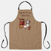 コーヒーショップへようこそ追加文字エプロン エプロン (正面)