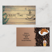 コーヒーショップまたはティーショップの名刺 名刺 (正面/裏面)