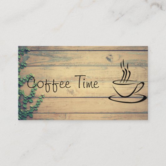 コーヒーショップまたはティーショップの名刺 名刺 (正面)