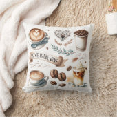 コーヒーショップをテーマにした装飾用クッション クッション (ブランケット)