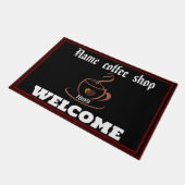 コーヒーショップウェルカムレストラパーソナライズされたン名 ドアマット (アングル)