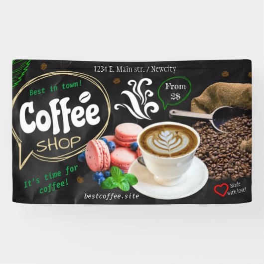 コーヒーショップエスプレッソカフェドリンクモダンドリンク店B 横断幕 (横)