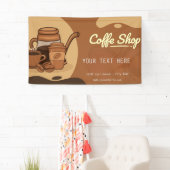 コーヒーショップエスプレッソカフェドリンクモダンビジネス 横断幕 (インサイチュ)