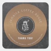 コーヒーショップエレガントのロ感謝していゴミ スクエアシール (正面)