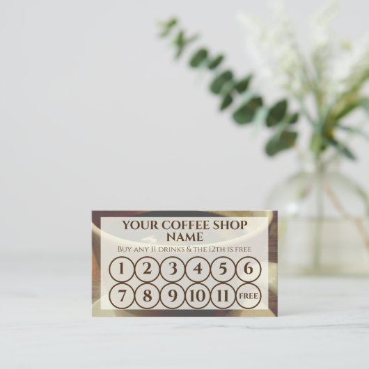 コーヒーショップカフェビジネスロイヤリティカード 紹介カード (スタンド正面)