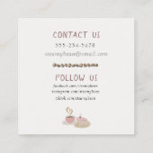 コーヒーショップカフェベーカリー予測できなレトロ水彩 スクエア名刺 (裏面)