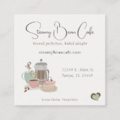 コーヒーショップカフェベーカリー予測できなレトロ水彩 スクエア名刺 (正面)