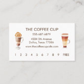 コーヒーショップカフェレストランウォーター色ロイヤリティ 名刺 (裏面)
