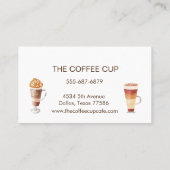 コーヒーショップカフェレストラン水彩手書き 名刺 (裏面)