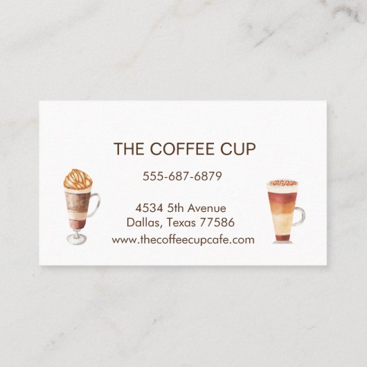 コーヒーショップカフェレストラン水彩手書き 名刺 (裏面)