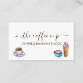 コーヒーショップカフェレストラン水彩手書き 名刺 (正面)