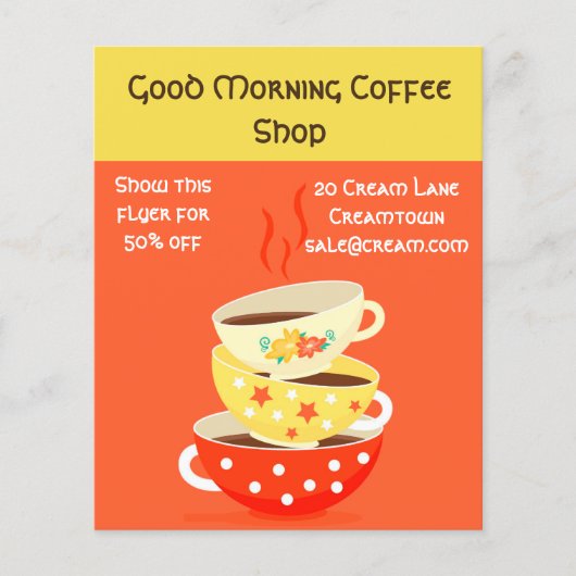 コーヒーショップカフェ広告 チラシ (正面)