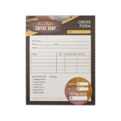 コーヒーショップカフェ | サービス注文請求書型枠 ノートパッド (回転)
