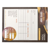 コーヒーショップカフェ | サービス注文請求書型枠 ノートパッド (正面)