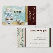 コーヒーショップカプチーノ、エスプレッソのラテカード 名刺 (正面/裏面)