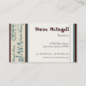 コーヒーショップカプチーノ、エスプレッソのラテカード 名刺 (裏面)