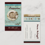 コーヒーショップカプチーノ、エスプレッソのラテカード 名刺 (正面/裏面)
