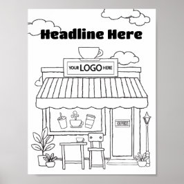 コーヒーショップカラーリングアートコーヒー愛好家アクティビティ ポスター