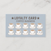 コーヒーショップキュートカップダスティブルーコーヒーロイヤリティ ロイヤリティカード (正面)