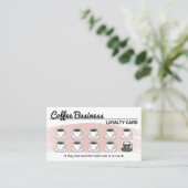 コーヒーショップキュート赤面ピンクロイヤリティパンチ ロイヤリティカード (スタンド正面)