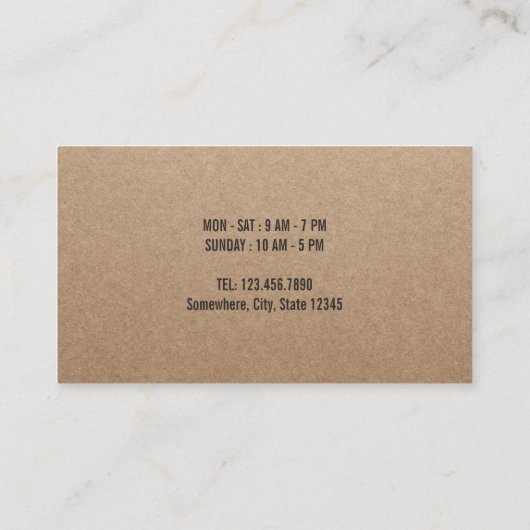 コーヒーショップクラフト素朴顧客ロイヤリティ ロイヤリティカード (裏面)