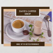 コーヒーショップグランドオープニングフライヤー (正面/裏面)