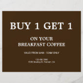 コーヒーショップグランドオープニングフライヤー (裏面)