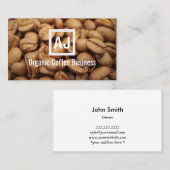 コーヒーショップコーヒーオーガニック豆モノグラム 名刺 (正面/裏面)