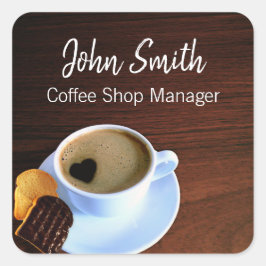 コーヒーショップコーヒーカップハート型フォームクッキー スクエアシール