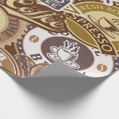 コーヒーショップサインヴィンテージ ラッピングペーパー (角)