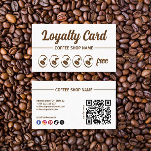コーヒーショップシンプルロイヤリティQRコードQRカード ロイヤリティカード