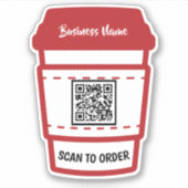 コーヒーショップスキャン注文QRコードEメニューシール シール (正面)