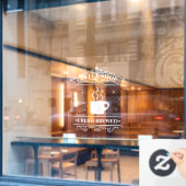 コーヒーショップスクロールワークフレームホワイトID875 ウィンドウサイン (カフェ窓)