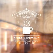 コーヒーショップスクロールワークフレームホワイトID875 ウィンドウサイン (シート2)