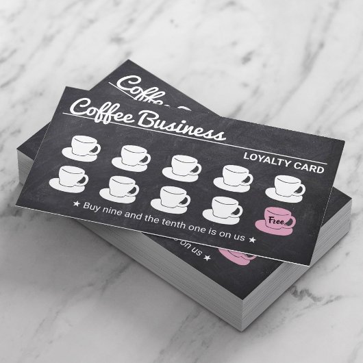 コーヒーショップチョーク素朴ボードカフェロイヤリティ ロイヤリティカード