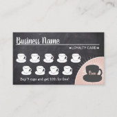 コーヒーショップチョーク素朴ボードロイヤリティパンチカード ロイヤリティカード (正面)