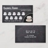 コーヒーショップチョーク素朴ボード顧客ロイヤリティ ロイヤリティカード (正面/裏面)