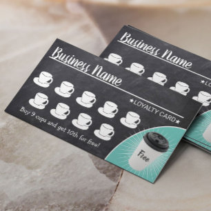 コーヒーショップチョーク素朴ボード10カップロイヤリティ ロイヤリティカード