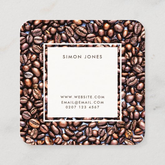 コーヒーショップバリスタ スクエア名刺 (裏面)