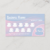 コーヒーショップパステルエレガントブルー&ピンク ロイヤリティカード (正面)