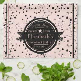 コーヒーショップパーソナライズされたのロゴのキッチンタオル キッチンタオル