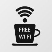 コーヒーショップフリーWi-Fi ウィンドウサイン (シート)