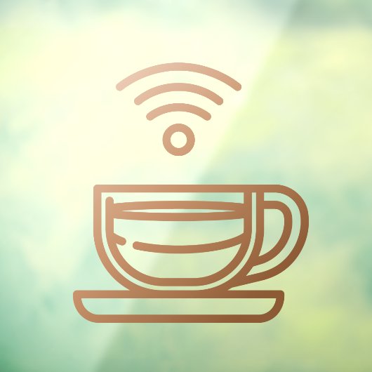 コーヒーショップフリーWIFIネットワークパスワードブラウン ウィンドウサイン (シート3)