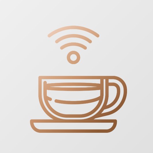 コーヒーショップフリーWIFIネットワークパスワードブラウン ウィンドウサイン (シート)