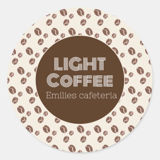 コーヒーショップフレーバーライトタイプのレストラン ラウンドシール (正面)